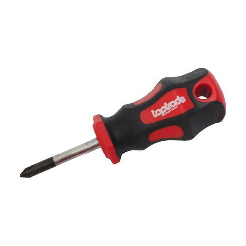 TOPTRADE śrubokręt krzyżakowy, krótki, magnetyczny, S2 - TOPTRADE śrubokręt krzyżakowy, krótki, magnetyczny, S2, 1 x 38 mm