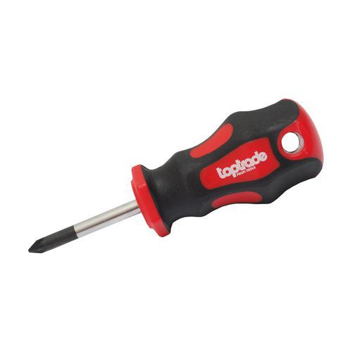 TOPTRADE śrubokręt pozidriv, krótki, magnetyczny, S2 - TOPTRADE śrubokręt pozidriv, krótki, magnetyczny, S2, 1 x 38 mm
