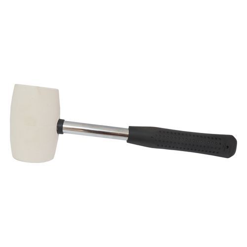 TOPTRADE młotek gumowy, biały, z metalową rączką, profesjonalny - TOPTRADE młotek gumowy, biały, z metalową rączką, średnica 75 mm / 900 g profesjonal