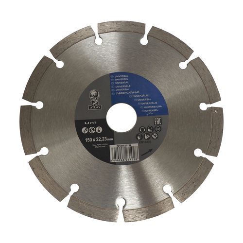 Tarcza diamentowa, Atlas Universal - TOPTRADE tarcza diamentowa, Atlas Universal, 150 x 22,23 x 2 mm