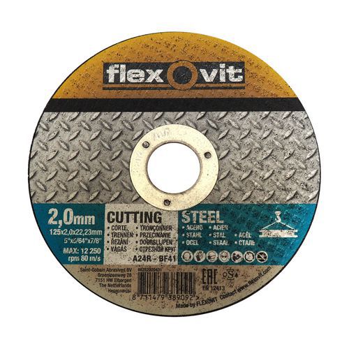 Tarcza Flexovit, tnąca, do metalu i stali nierdzewnej, profesjonalna - Tarcza Flexovit, tnąca, do metalu i stali nierdzewnej, 115 x 22,23 x 1 mm, prof