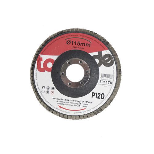 TOPTRADE tarcza ścierna, lamelkowa, 115 x 22,2 x 2 mm - TOPTRADE tarcza ścierna, lamelkowa, ziarnistość 120, 115 x 22,2 x 2 mm