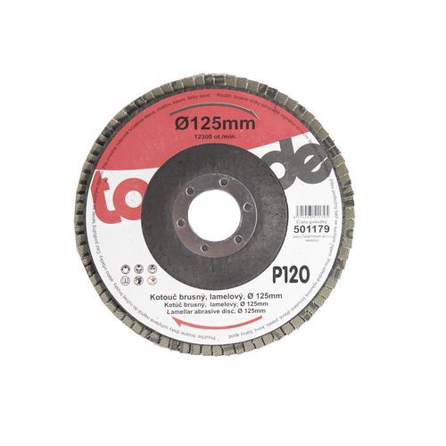 TOPTRADE tarcza ścierna, lamelkowa, 125 x 22,2 x 2 mm - TOPTRADE tarcza ścierna, lamelkowa, ziarnistość 120, 125 x 22,2 x 2 mm