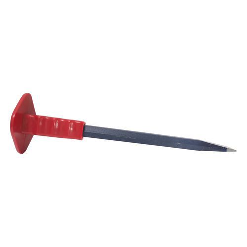 TOPTRADE przecinak ślusarski, płaski, z podgumowaną rączką - TOPTRADE przecinak ślusarski, płaski, z podgumowaną rączką, 400 mm