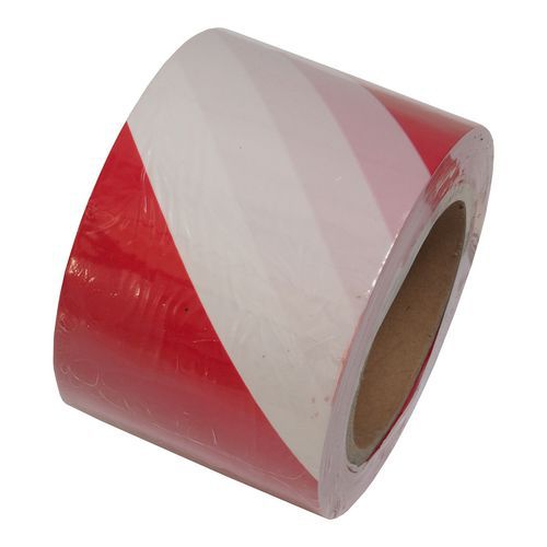 Taśma ostrzegawcza, nieklejąca, czerwono-biała - Taśma ostrzegawcza, nieklejąca, czerwono-biała, 75 mm x 200 m