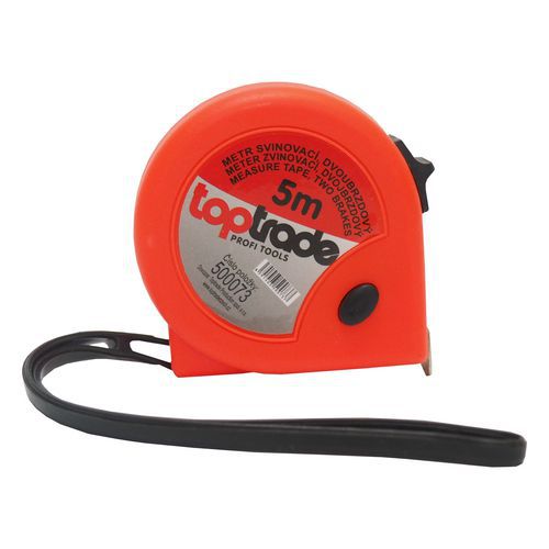 TOPTRADE miara zwijana, z systemem podwójnej blokady - TOPTRADE miara zwijana, z systemem podwójnej blokady, 19 mm x 5 m