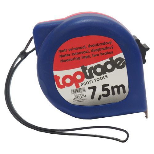 TOPTRADE miara zwijana, z systemem podwójnej blokady - TOPTRADE miara zwijana, z systemem podwójnej blokady, 25 mm x 7,5 m
