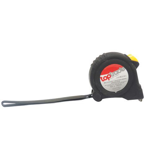 TOPTRADE taśma zwijana, z plastikową obudową, pojedyncza blokada - TOPTRADE taśma zwijana, z plastikową obudową, pojedyncza blokada, 25 mm x 7,5 m