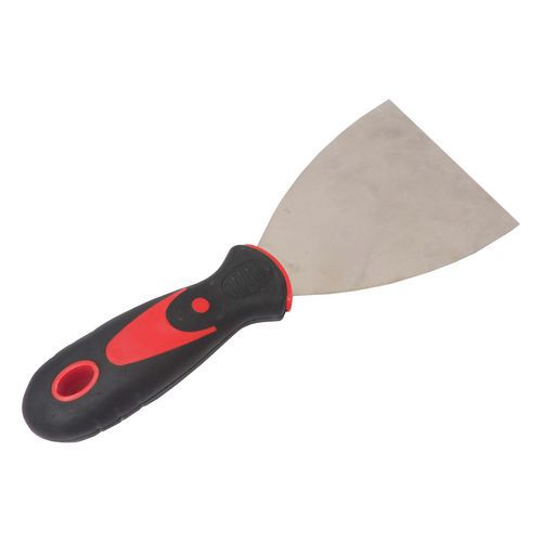 TOPTRADE szpachelka ze stali nierdzewnej, z gumową, ergonomiczną rączką, profesjonalna - TOPTRADE szpachelka ze stali nierdzewnej, z gumową, ergonomic