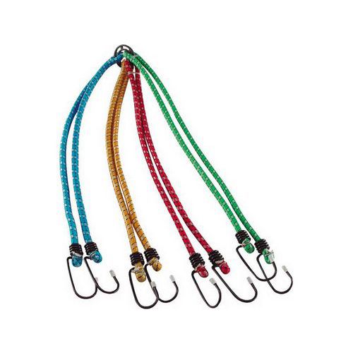 TOPTRADE lina gumowa mocująca, z haczykami, zestaw 4 szt. - TOPTRADE lina gumowa mocująca, z haczykami, zestaw 4 szt., średnica 10 mm x 80 cm
