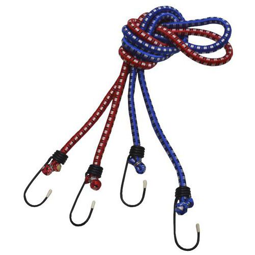 TOPTRADE lina gumowa mocująca, z haczykami, zestaw 2 szt. - TOPTRADE lina gumowa mocująca, z haczykami, zestaw 2 szt., do 6 kg, średnica 6 mm x 80 cm