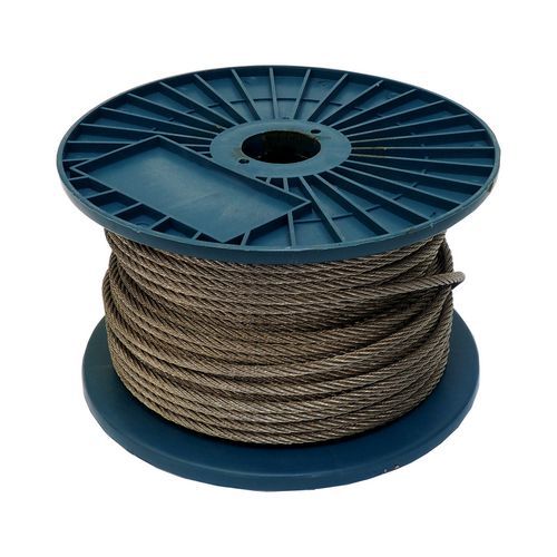TOPTRADE stalowa lina, ocynkowana, na szpuli, 7 x 7 drutów - TOPTRADE stalowa lina, ocynkowana, na szpuli, 7 x 7 drutów, średnica 4 mm x 100 m