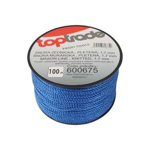 TOPTRADE sznurek murarski, pleciony, średnica 1,7 mm - TOPTRADE sznurek murarski, pleciony, średnica 1,7 mm / 100 m