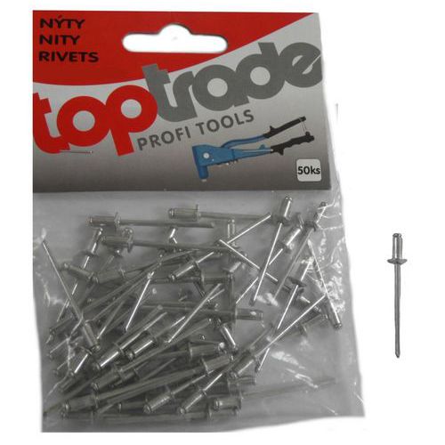 TOPTRADE nity aluminiowe, opakowanie 50 szt., 3,2 mm - TOPTRADE nity aluminiowe, opakowanie 50 szt., 3,2 x 10 mm