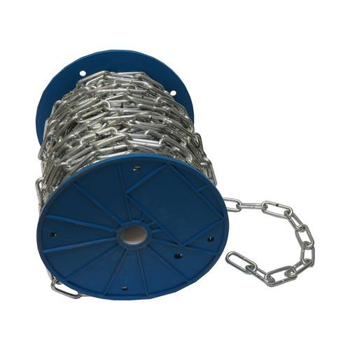 TOPTRADE łańcuch niecertyfikowany, długie oczko, na szpuli - TOPTRADE łańcuch niecertyfikowany, długie oczko, na szpuli, 6 mm x 30 m
