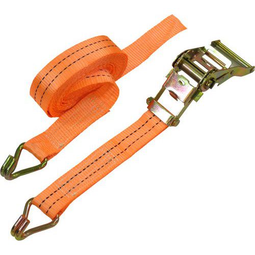 TOPTRADE taśma mocująca, z hakami i grzechotką, do 2000 kg, 38 mm - TOPTRADE taśma mocująca, z hakami i grzechotką, do 2000 kg, 38 mm x 5 m