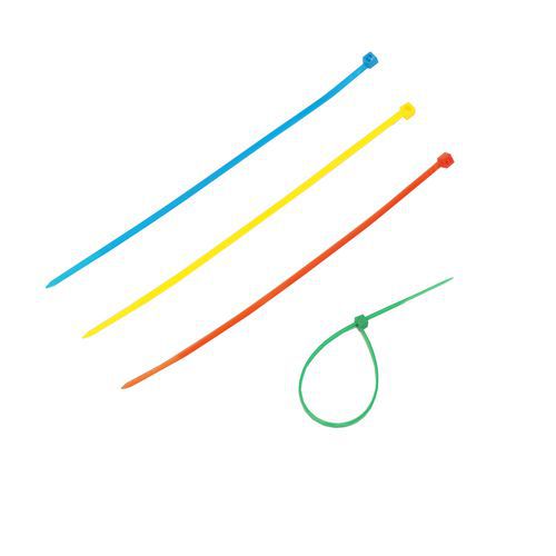 TOPTRADE plastikowa opaska zaciskowa, kolorowa, 100 szt. - TOPTRADE plastikowa opaska zaciskowa, kolorowa, 100 szt., 150 x 2,5 mm