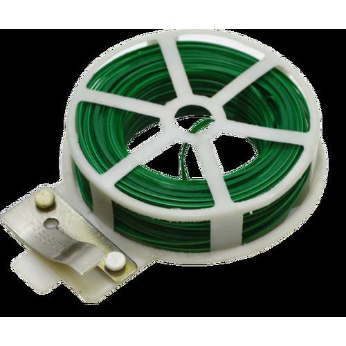 TOPTRADE drut stalowy, powlekany tworzywem sztucznym, zielony, obcinacz w plastikowym pokrowcu, 0,4 mm - TOPTRADE drut stalowy, powlekany tworzywem sz