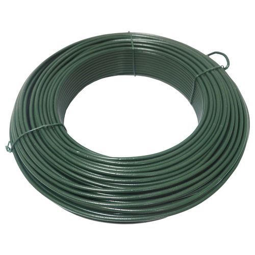 TOPTRADE drut napinający, powlekany tworzywem sztucznym, zielony, średnica 3,4 mm - TOPTRADE drut napinający, powlekany tworzywem sztucznym, zielony, 