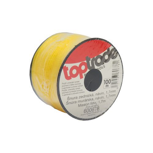 TOPTRADE sznurek murarski PE, 1,7 mm x 100 m, żółty
