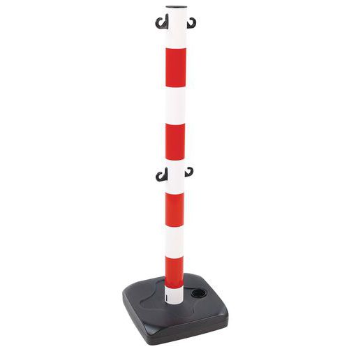 Plastikowe słupki odgradzające Manutan Expert, wysokość 90 cm - Plastikowy słupek odgradzający Manutan Expert, wysokość 90 cm, czerwony/biały