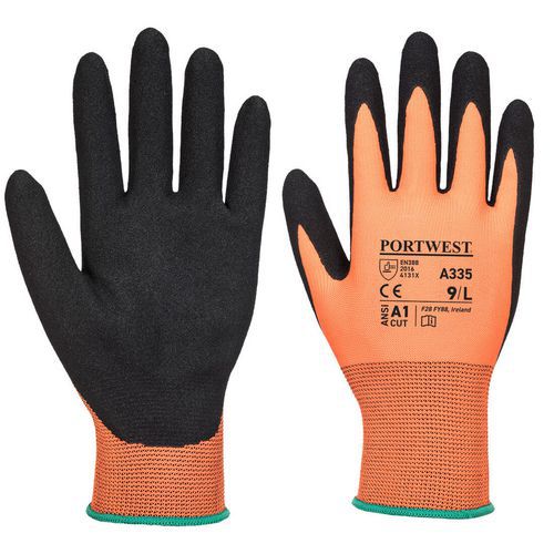 Rękawica Dermi-Grip NPR15 Nitryl piaskowy, czarny/pomarańczowy - Rękawica Dermi-Grip NPR15 Nitryl piaskowy, czarny/pomarańczowy, rozm. XL