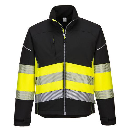 Kurtka softshell PW3 Hi-Vis Klasa 1, czarna/żółta - Kurtka softshell PW3 Hi-Vis Klasa 1, czarna/żółta, rozm. M