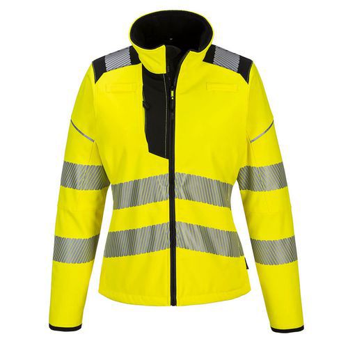 Damska kurtka softshell PW3 Hi-Vis, czarna/żółta - Damska kurtka softshell PW3 Hi-Vis, czarna/żółta, rozm. M