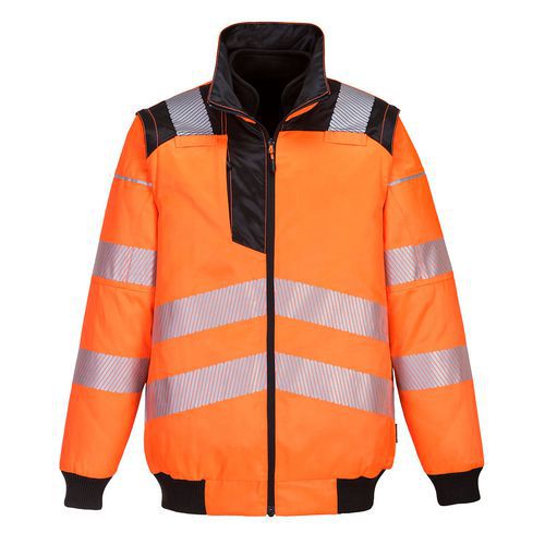 Kurtka PW3 Hi-Vis 3 w 1 Pilot, czarna/pomarańczowa - Kurtka PW3 Hi-Vis 3 w 1 Pilot, czarna/pomarańczowa, normalna, rozm. M