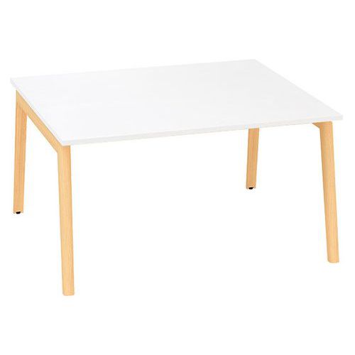 Stoły biurowe Bench Alfa Root, 140 x 160 x 74,2 cm - Stół biurowy Bench Alfa Root, 140 x 160 x 74,2 cm, biały
