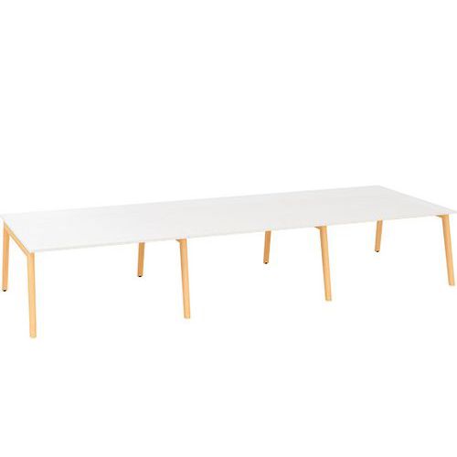 Stoły biurowe Bench Alfa Root, 420 x 160 x 74,2 cm - Stół biurowy Bench Alfa Root, 420 x 160 x 74,2 cm, biały