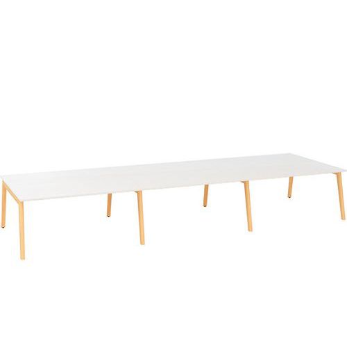 Stoły biurowe Bench Alfa Root, 480 x 160 x 74,2 cm - Stół biurowy Bench Alfa Root, 480 x 160 x 74,2 cm, biały