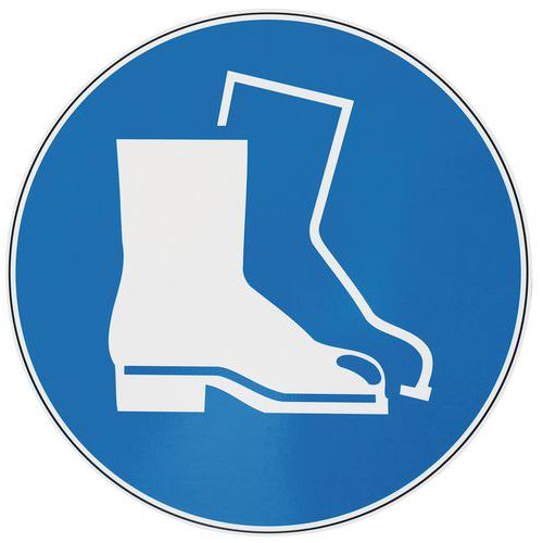 Oznaczenia poleceń Manutan Expert - Stosować obuwie robocze, aluminiowe - Znak rozkazu Manutan Expert - Używaj obuwia roboczego, aluminiowe, 200 mm