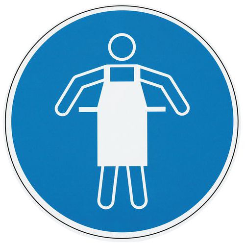 Znak rozkazu Manutan Expert - Stosować fartuch ochronny aluminiowy 300 mm