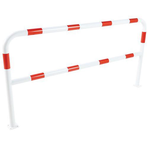 Metalowe barierki Manutan Expert, długość 200 cm - Barierka metalowa Manutan Expert, długość 200 cm, średnica. 59 mm, biały/czerwony