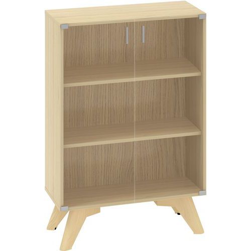 Niskie szafki Alfa Root ze szklanymi drzwiczkami, 2 półki, 80 x 458 x 121,5 cm - Niska szafka Alfa Root ze szklanymi drzwiczkami, 2 półki, 80 x 45,8 x
