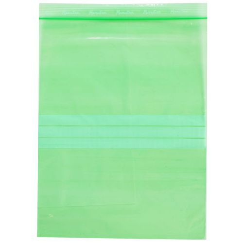 Torby strunowe Manutan Expert z recyklingu, 50 mikrofonów, zielone, 100 - Manutan Expert Recycled Ziplock Torby, 50 mikronów, Zielone, 230 x 160 mm, 1