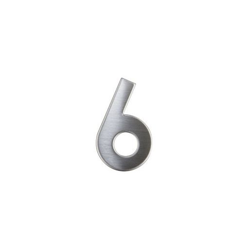 Numery ze stali nierdzewnej w wersji 2D, wysokość 75 mm - Numer ze stali nierdzewnej w wersji 2D, wysokość 75 mm, znak „6”