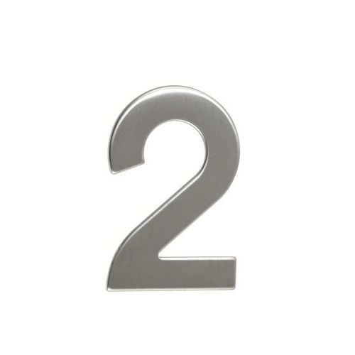 Numery ze stali nierdzewnej w wersji 2D, wysokość 95 mm - Numer ze stali nierdzewnej w wersji 2D, wysokość 95 mm, znak „2”