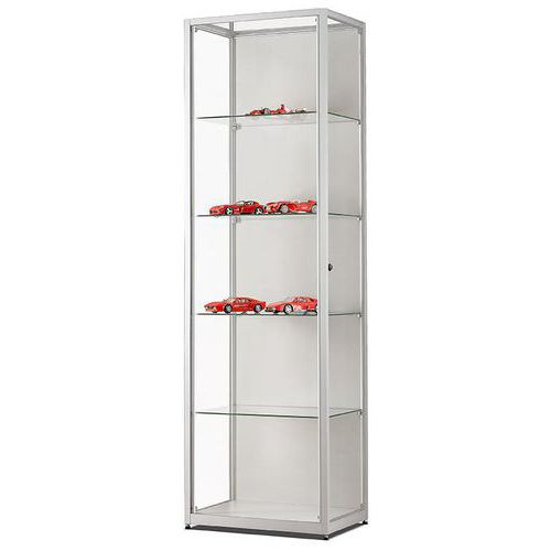 Szklane gabloty produktowe Manutan Expert, 198,4 x 60 x 40 cm - Szklana gablota produktowa Manutan Expert, 198,4 x 60 x 40 cm, srebrna