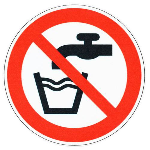 Znak zakazu Manutan Expert - Woda nie nadaje się do picia, aluminium, 100 mm