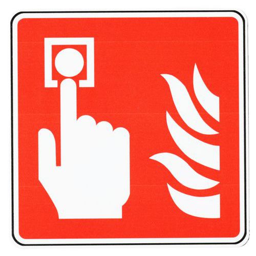 Znaki przeciwpożarowe Manutan Expert - Alarm przeciwpożarowy, aluminiowy - Stół przeciwpożarowy Manutan Expert - Czujnik pożaru, aluminium, 200 mm