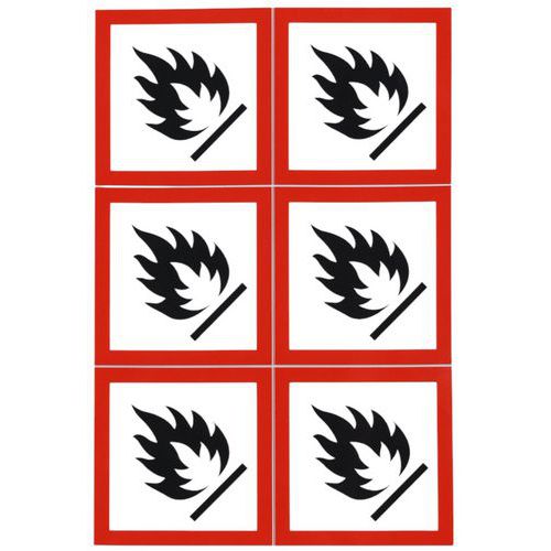 Znaki ostrzegawcze CLP Manutan Expert - Materiał łatwopalny, samoprzylepny - Znaki ostrzegawcze CLP Manutan Expert - Materiał łatwopalny, samoprzylepn