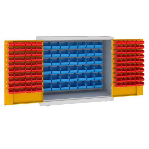 Metalowe szafy warsztatowe ze skrzynkami 104 x 120 x 50 cm - Metalowa szafka warsztatowa ze skrzynkami, 104 x 120 x 50 cm, szaro-żółta