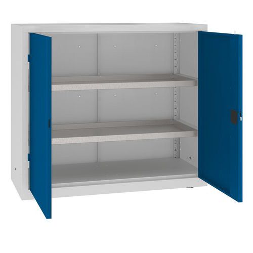 Szafki metalowe z półkami na wannę, 104 x 120 x 50 cm - Metalowa szafka z półkami na wannę, 104 x 120 x 50 cm, szara/ciemna. niebieski