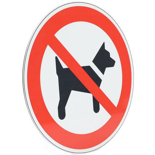 Znak zakazu Manutan Expert - Zakaz wstępu z psami, aluminium, 350 mm
