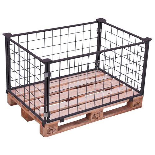Przedłużki paletowe typ 62, siatkowe - Nadstawka paletowa typ 62, siatkowa, szara, 40 x 120 x 100 cm