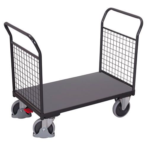 Wózki platformowe z dwoma uchwytami z wypełnieniem siatkowym, do 400 - 500 kg - Wózek platformowy z dwoma uchwytami wypełniony siatką, do 500 kg, 101,