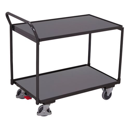 Wózki półkowe z uchwytem, do 250 kg, 2 półki - Wózek półkowy z uchwytem, do 250 kg, 2 półki, 101 x 112,5 x 72,5 cm, niebieski