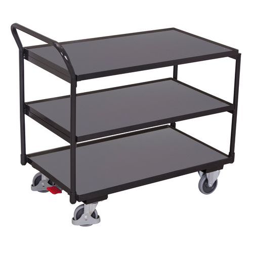Wózki półkowe z uchwytem, do 250 kg, 3 półki - Wózek półkowy z uchwytem, do 250 kg, 3 półki, 101 x 112,5 x 72,5 cm, niebieski